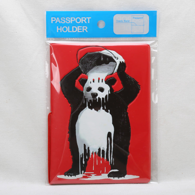 Stylish PVC passport protector with cartoon pattern