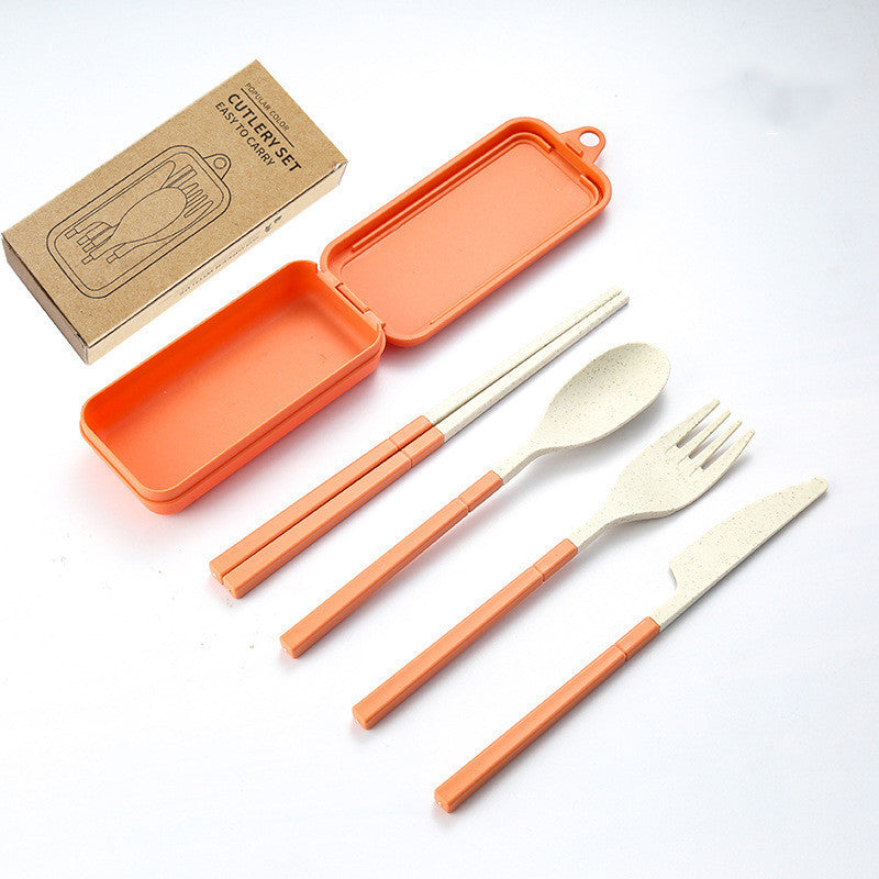 Eco-Friendly Wheat Straw Portable Tableware Set - 8 Colors