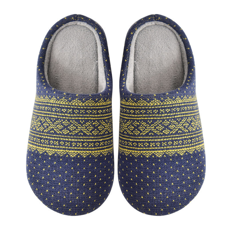 Stylish Jacquard Wool Indoor Footwear in Navy Blue color