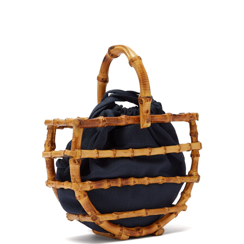 Handmade Tassel Half Moon Bamboo Handbag for Women