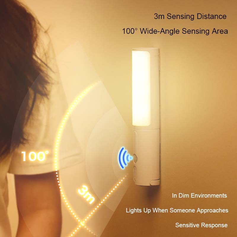 Smart Motion Sensor LED Night Light - Rechargeable, Adjustable, Portable