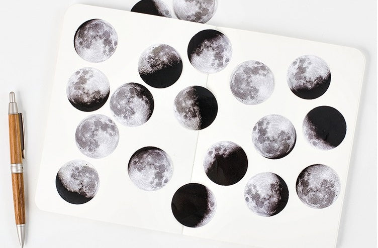 45 Piece Moon Sticker Set - High-Quality Decorative Stickers for Arts and Crafts, Perfect for Gifting