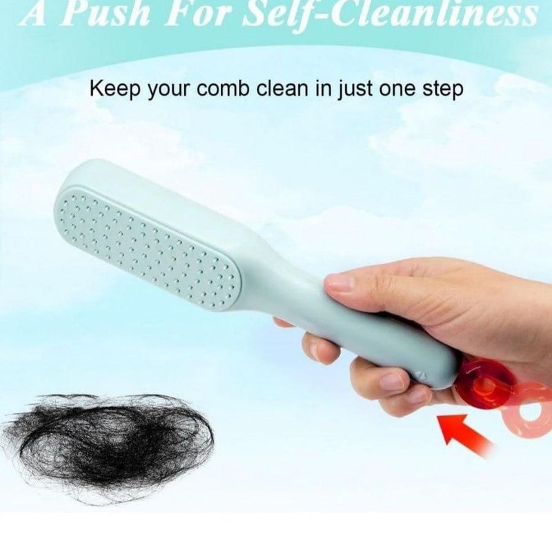 Self-Cleaning Anti-Static Massage Comb for Adults and Kids