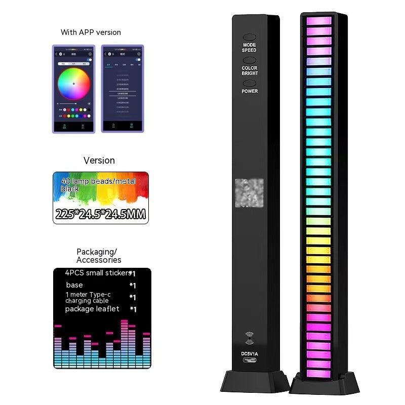 3D Double-Sided Pickup Light - RGB Voice Control Music Rhythm Lamp