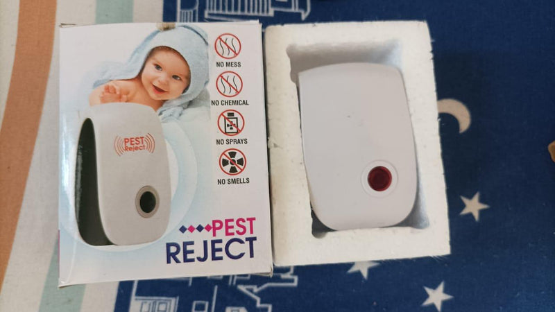 GuardianGlow Ultrasonic Pest Repeller in white. Safe for baby