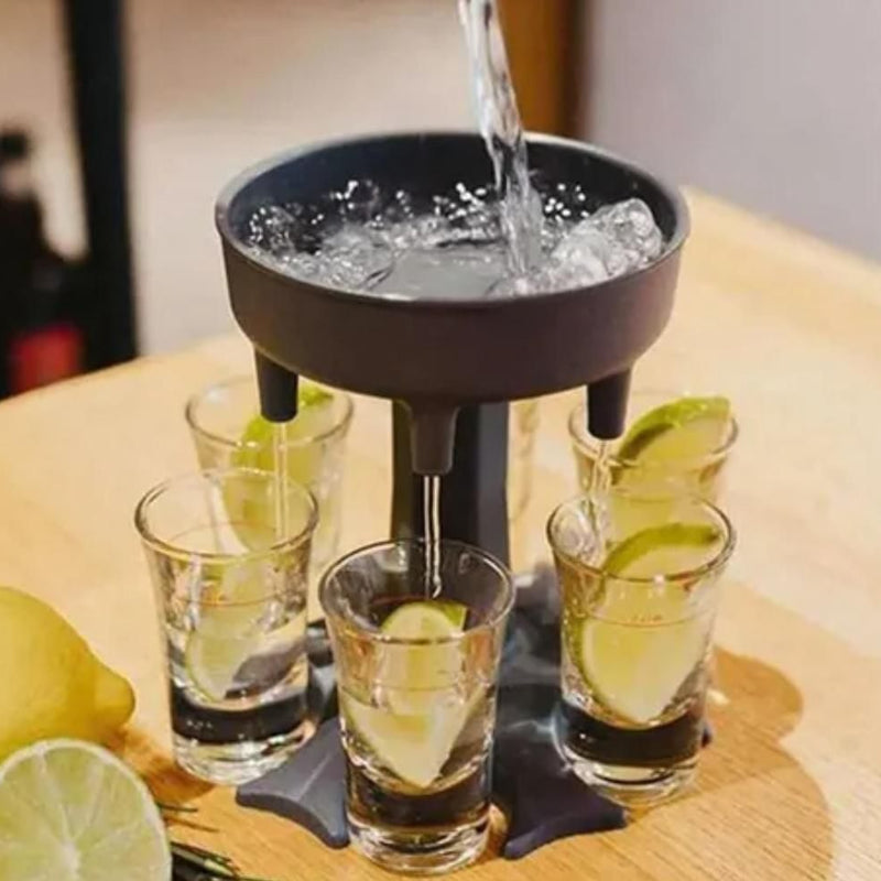 Glass Dispenser for 6 Equal Shots - Plastic Shot Dispenser