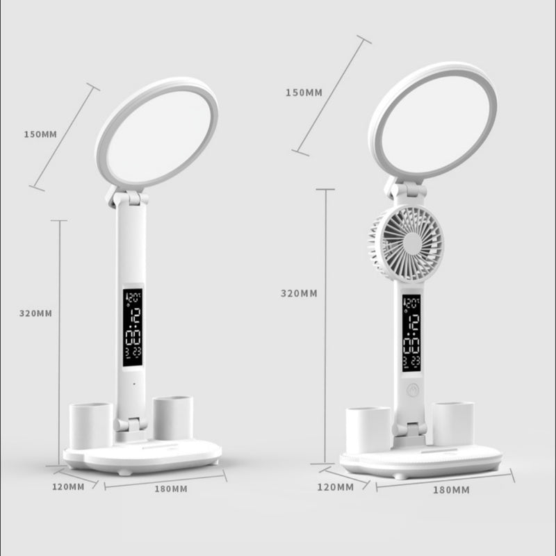 LED Desk Lamp with Clock with size