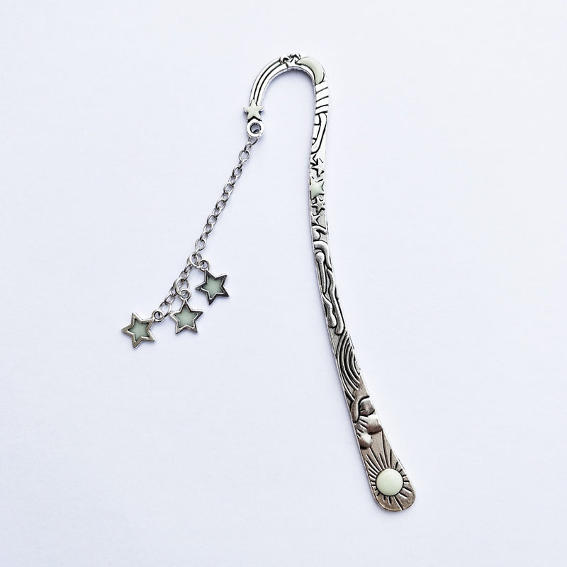 Exquisite Celestial Design Metal Bookmark in Ancient Silver