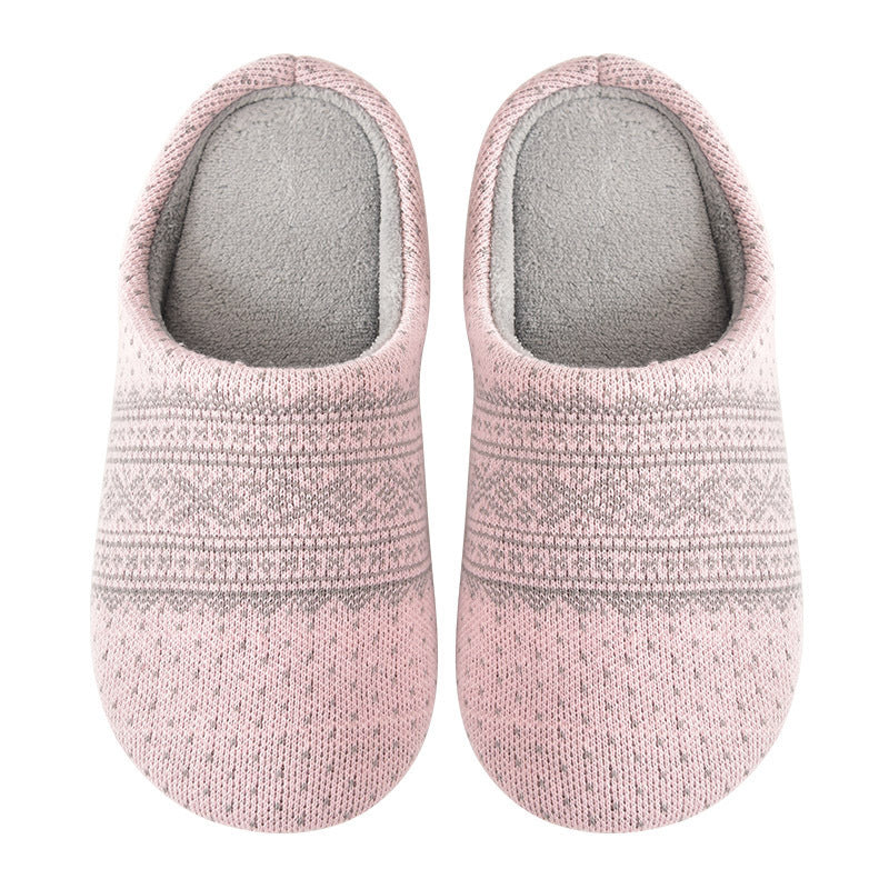 Stylish Jacquard Wool Indoor Footwear in Pink Color