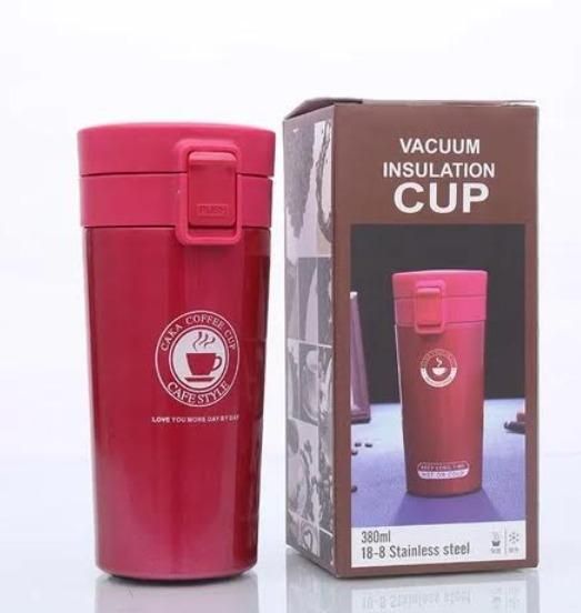 Insulated Mug for Hot & Cold Drinks - Play Run Vacuum Suction Bottom Office Coffee Mug Tumbler, 380ML (Maroon)