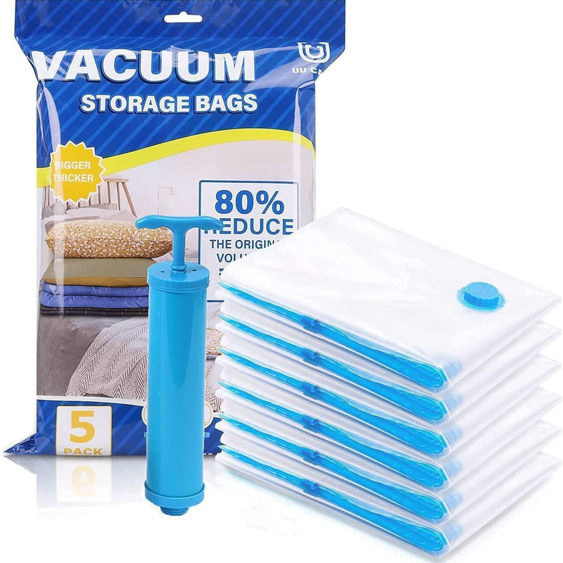 Reusable Vacuum Storage Space Saver Bags (Pack of 5)