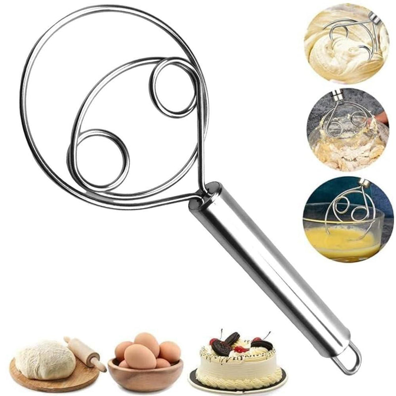 Silicon Fondant Rolling Mat & Stainless Steel Dough Mixer Combo - Baking and Kneading Essentials