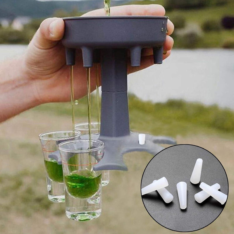 Glass Dispenser for 6 Equal Shots - Plastic Shot Dispenser