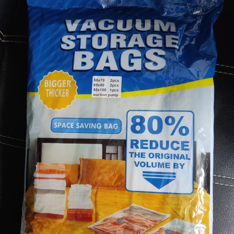 Reusable Vacuum Storage Space Saver Bags (Pack of 5)