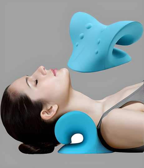 Expertomind Neck Relaxer | Cervical Pillow & Shoulder Support for Pain Relief - Chiropractic Acupressure Massage (Blue)