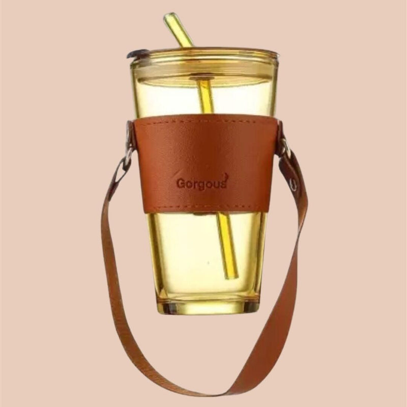 Glass Tumbler with Glass Straw and Lid - Eco-Friendly & Reusable Drinkware