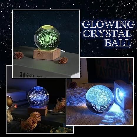 3D Crystal Lamp Ball (Assorted Design) - Decorative Night Light