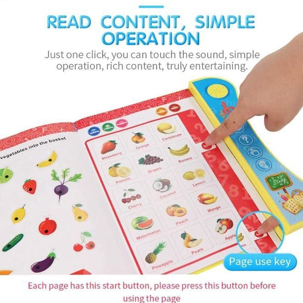 Phonetic Educational ABC 123 Learning Book with Sound - Multicolor