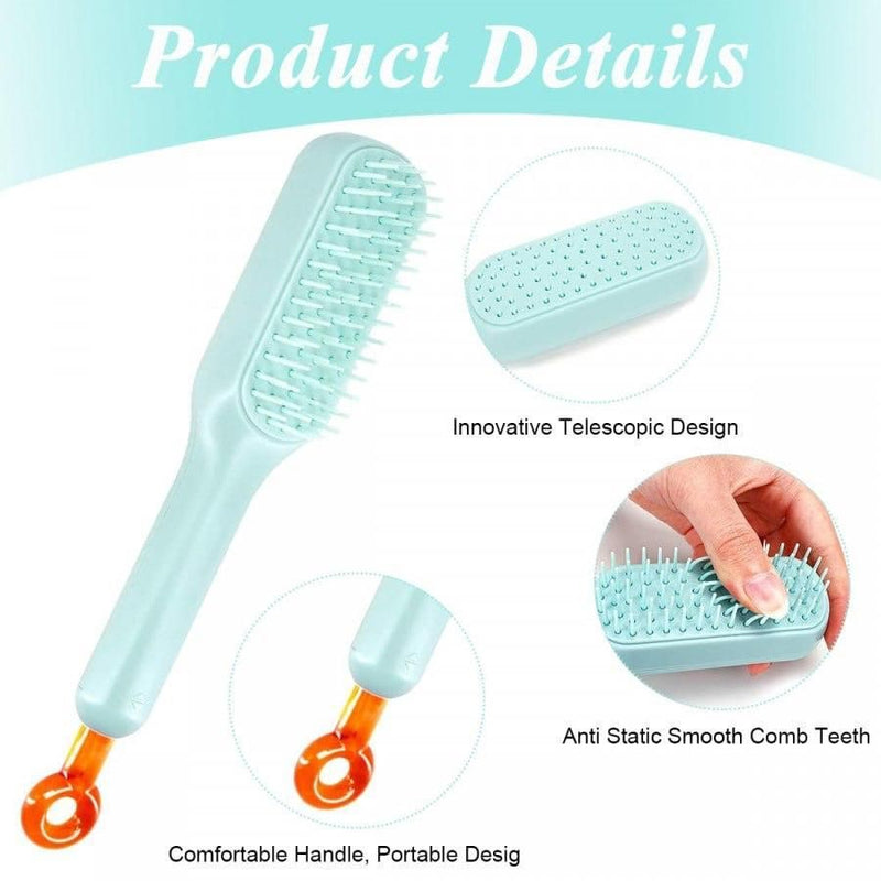 Self-Cleaning Anti-Static Massage Comb for Adults and Kids