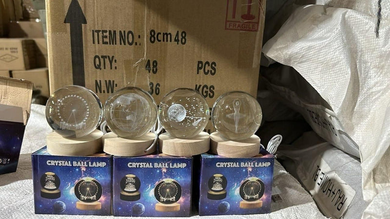 3D Crystal Lamp Ball (Assorted Design) - Decorative Night Light