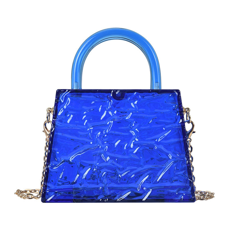 Transparent Jelly Bag with Chain - Secure Lock Closure