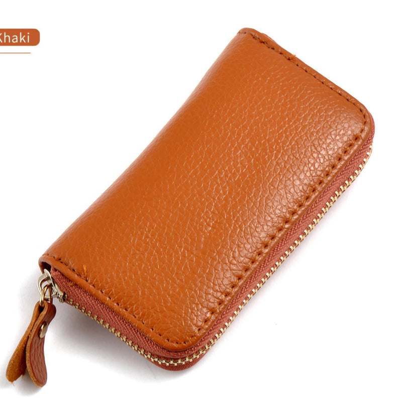 Leather Card Holder and Car Key Case for Men and Women - Split Wallet