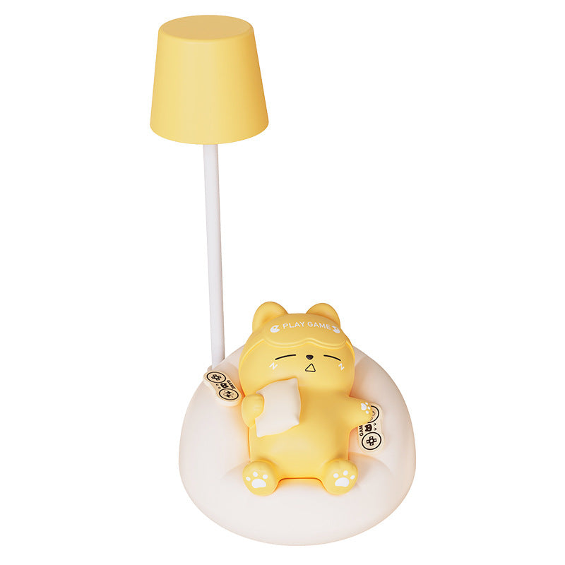 White Sleeping Cat Night Lamp