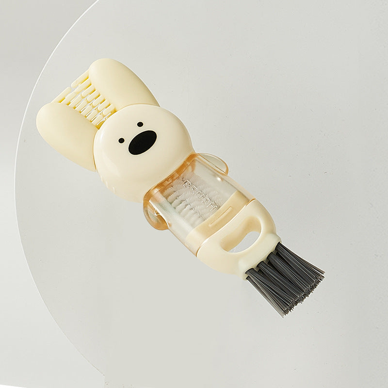 Beige Rabbit Four-in-One Cup Lid Brush