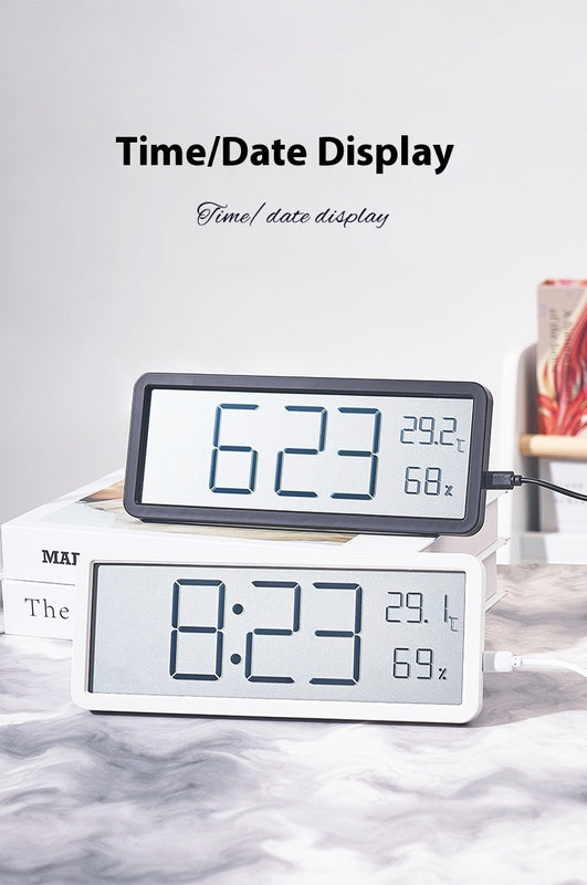 Sleek Large Screen Temperature Clock