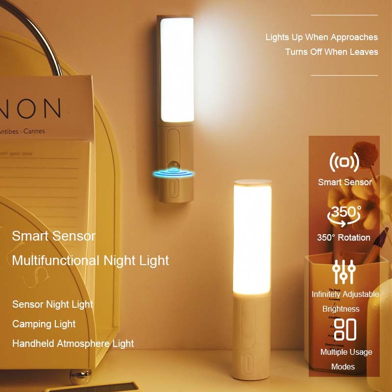 Smart Motion Sensor LED Night Light - Rechargeable, Adjustable, Portable