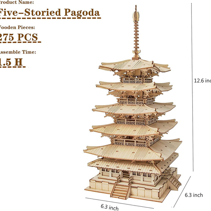 Beautifully presented Robotime Zen Pagoda 3D wooden puzzle as a gift