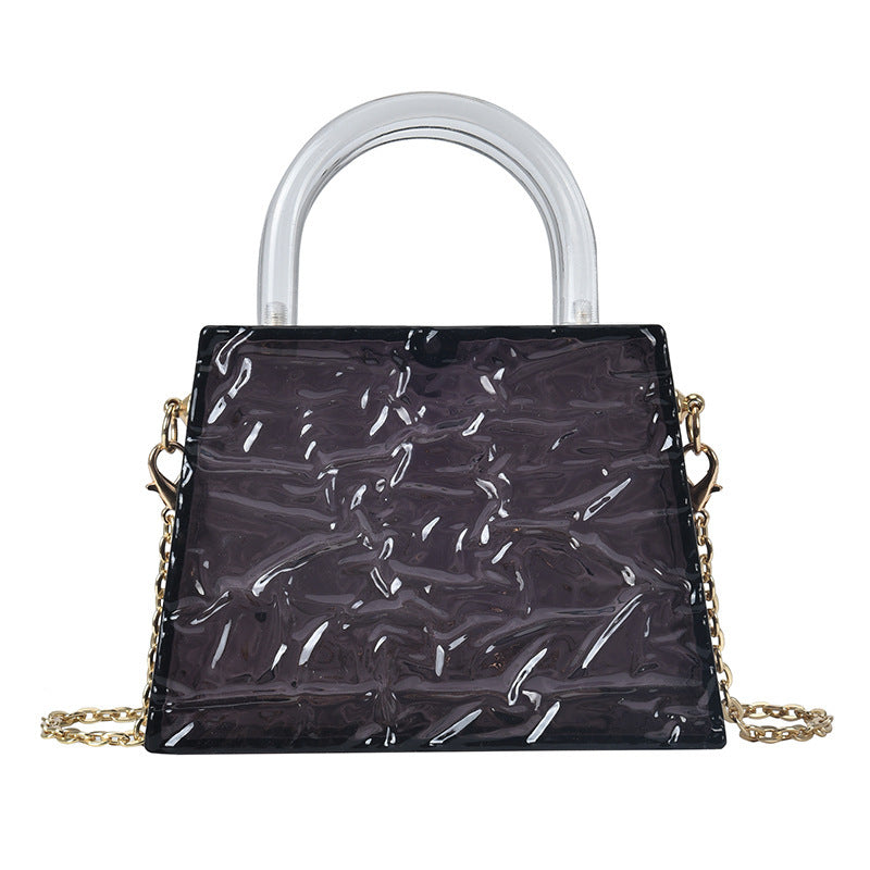 Lock Closure Jelly Bag with Chain Handle for Casual Use