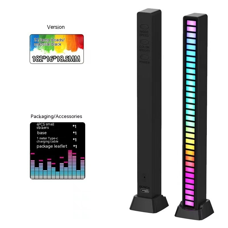 3D Double-Sided Pickup Light - RGB Voice Control Music Rhythm Lamp