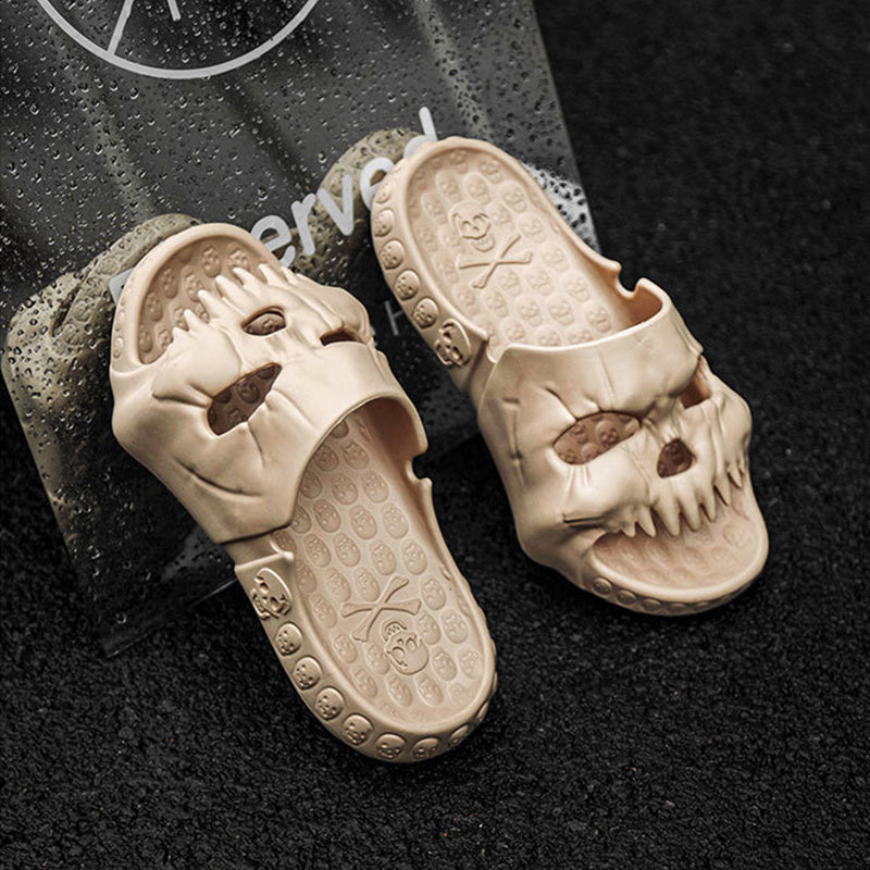 Casual Skull Design Flip-Flops for Halloween